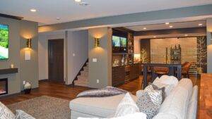 Basement Media Room and Custom Bar